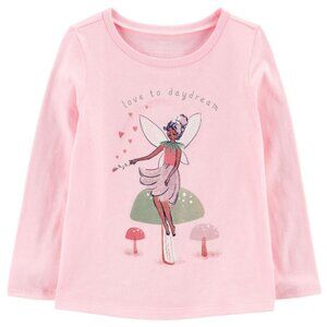 NWT. CARTER'S Girls Pink Fairy Print Long Sleeve Tee